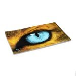 Shatter Proof Glass Rolling Tray Blue Eye Tiger