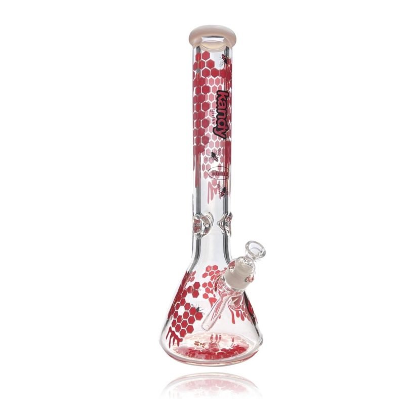 KANDY GLASS DRIPPY WAX BEAKER RED